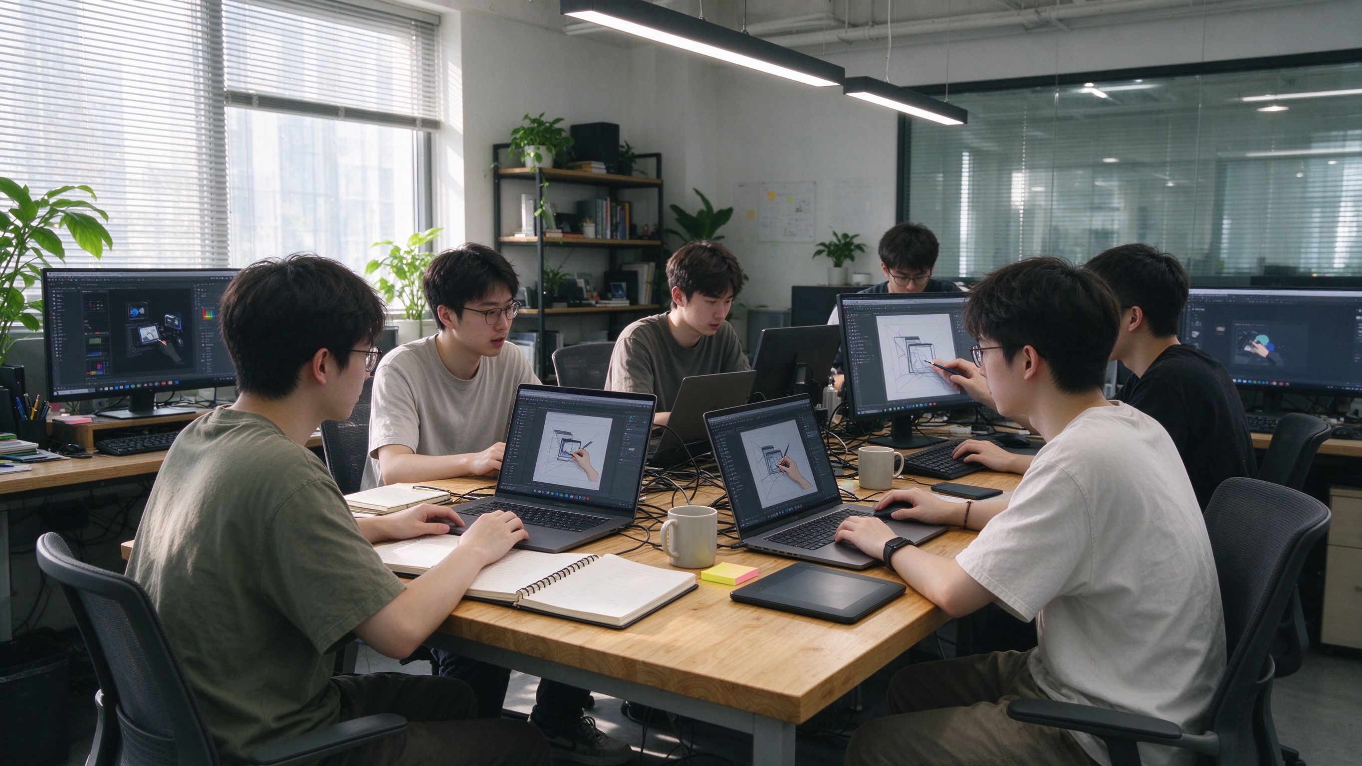 团队在办公室协同工作